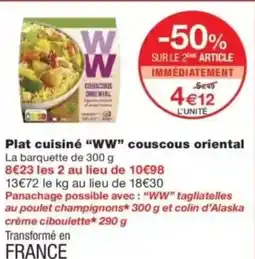 Monop' WW Plat cuisiné couscous oriental offre