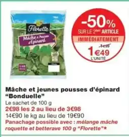 Monop' BONDUELLE Mâche et jeunes pousses d'épinard offre