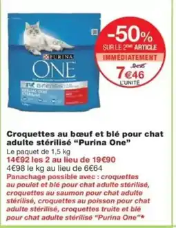 Monop' PURINA ONE Croquettes au bœuf et blé pour chat adulte stérilisé offre