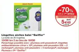 Monop' SWIFFER Lingettes sèches balai offre