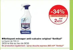 Monop' ANTIKAL Nettoyant ménager anti-calcaire original offre