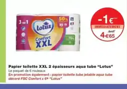 Monop' LOTUS Papier toilette XXL 2 épaisseurs aqua tube offre