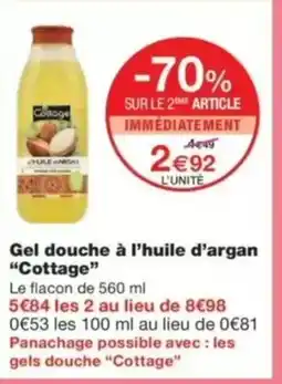 Monop' COTTAGE Gel douche à l'huile d'argan offre