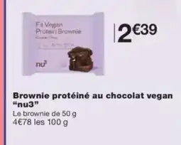Monop' NU3 Brownie protéiné au chocolat vegan offre
