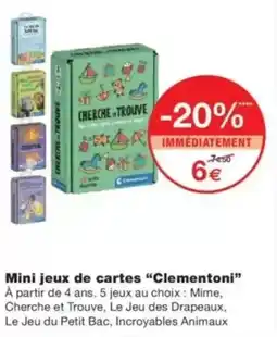 Monop' CLEMENTONI Mini jeux de cartes offre