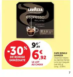 Super U LAVAZZA Classico moulu offre