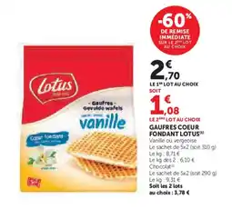 Super U LOTUS Gaufres coeur fondant offre
