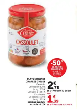Super U CHARLES CHRIST Plats cuisines offre