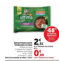 Super U ULTIMA Repas pour chats sterilises offre