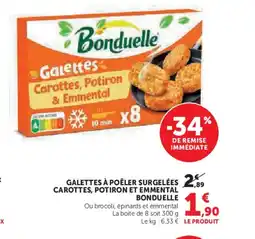 Super U BONDUELLE Galettes à poêler surgelées carottes, potiron et emmental offre