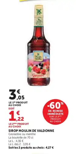 Super U MOULIN DE VALDONNE Sirop offre
