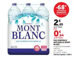 Super U MONT BLANC Eau minerale naturelle offre