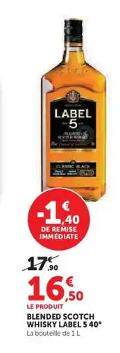 Super U LABEL 5 Blended scotch whisky offre