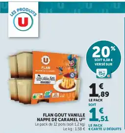 Super U U gout vanille nappe de caramel offre
