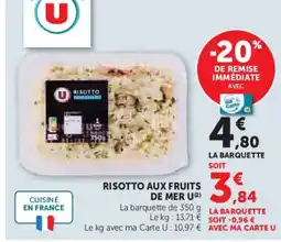Super U U Risotto aux fruits de mer offre