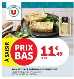 Super U U Parmentier de boeuf ou de canard offre