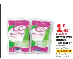 Super U TERR'LOIRE Betteraves rouges offre