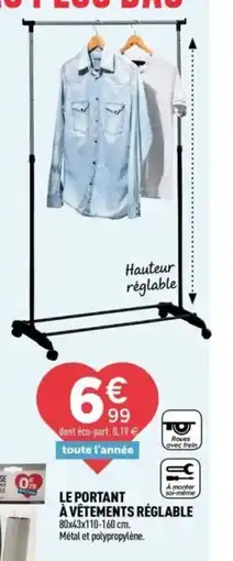 Centrakor Le portant à vêtements réglable offre
