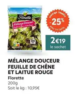 E.Leclerc MÉLANGE DOUCEUR FEUILLE DE CHÊNE ET LAITUE ROUGE offre