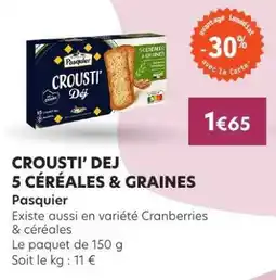 E.Leclerc CROUSTI' DEJ 5 CÉRÉALES & GRAINES offre