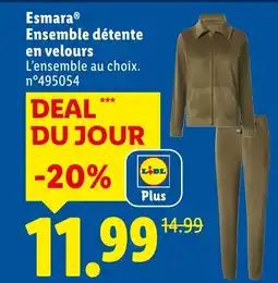 Lidl ESMARA Ensemble détente en velours offre