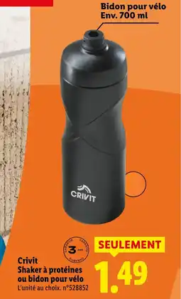 Lidl CRIVIT Shaker à protéines ou bidon pour vélo offre