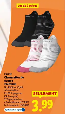 Lidl CRIVIT Chaussettes de course Premium offre