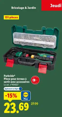 Lidl PARKSIDE Pince pour écrous à sertir avec accessoires offre
