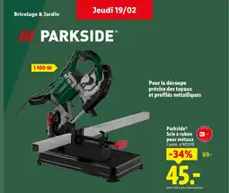 Lidl PARKSIDE Scie à ruban pour métaux offre