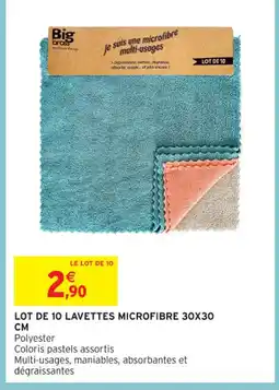 Intermarché Contact Lot de 10 lavettes microfibre offre