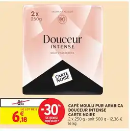 Intermarché Contact CARTE NOIRE Café moulu pur arabica douceur intense offre