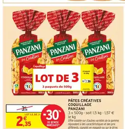 Intermarché Contact PANZANI Pâtes créatives coquillage offre