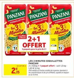 Intermarché Contact PANZANI Les 3 minutes coquillettes offre