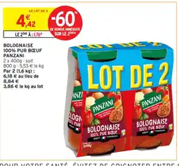 Intermarché Contact PANZANI Bolognaise 100% pur bœuf offre