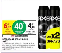 Intermarché Contact AXE Déodorant spray black offre