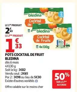 Auchan BLEDINA Pots cocktail de fruit offre