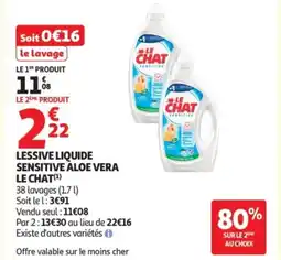 Auchan LE CHAT Lessive liquide sensitive aloe vera offre