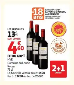 Auchan DOMAINE DU LAUZIE Fitou aop offre