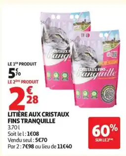 Auchan TRANQUILLE Litière aux cristaux fins offre