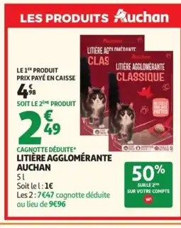Auchan AUCHAN Litière agglomérante offre