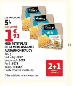 Auchan D'AUCY Mon petit plat de la mer lasagnes au saumon offre