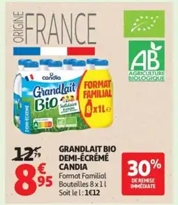 Auchan CANDIA Grandlait bio demi-écrémé offre
