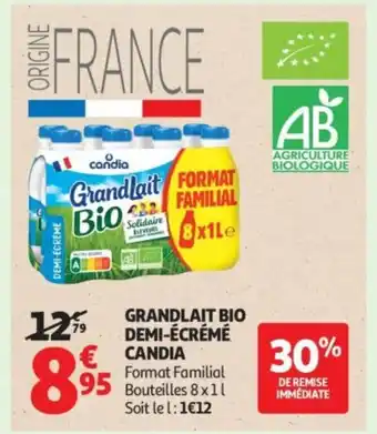 CANDIA Grandlait bio demi-écrémé