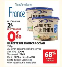 Auchan CAP OCÉAN Rillettes de thon offre