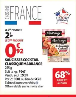 Auchan MADRANGE Saucisses cocktail classique offre