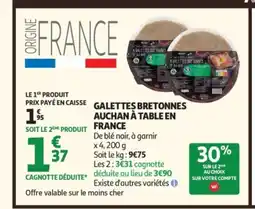 Auchan Galettes bretonnes auchan à table en france offre