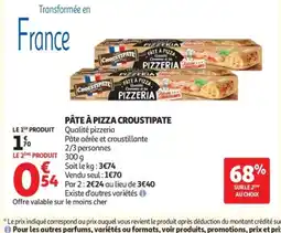 Auchan CROUSTIPATE Pâte à pizza offre