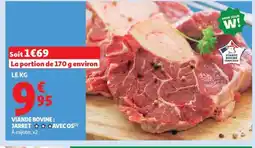 Auchan Viande bovine: jarret avec os offre