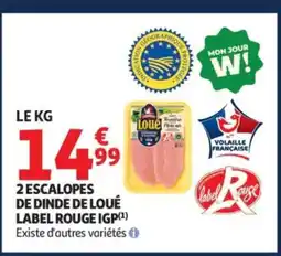 Auchan 2 escalopes de dinde de loué label rouge igp offre