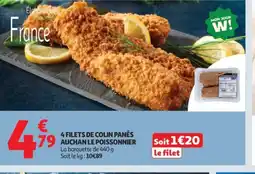 Auchan 4 filets de colin panés auchan le poissonnier offre